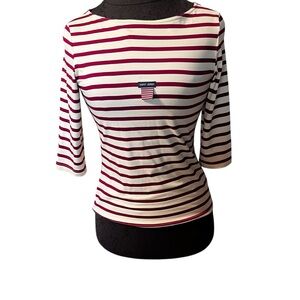 Saint James Red Striped Boat Neck Jersey Top Size 4 XS France